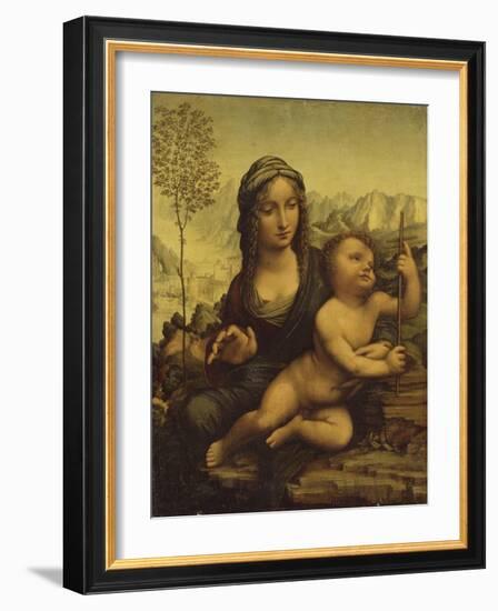 La Vierge au fuseau-Leonardo da Vinci-Framed Giclee Print