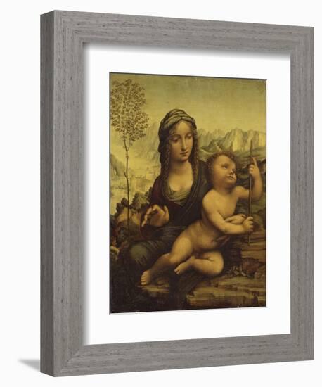 La Vierge au fuseau-Leonardo da Vinci-Framed Giclee Print