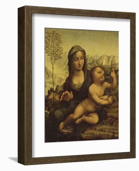 La Vierge au fuseau-Leonardo da Vinci-Framed Giclee Print