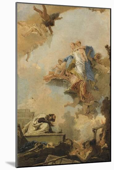 La Vierge du Carmel apparaissant à Saint Simon-Giovanni Battista Tiepolo-Mounted Giclee Print