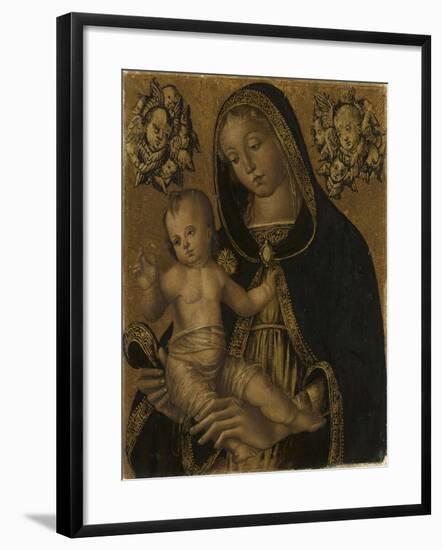 La Vierge et l'Enfant, avec deux chérubins-null-Framed Giclee Print