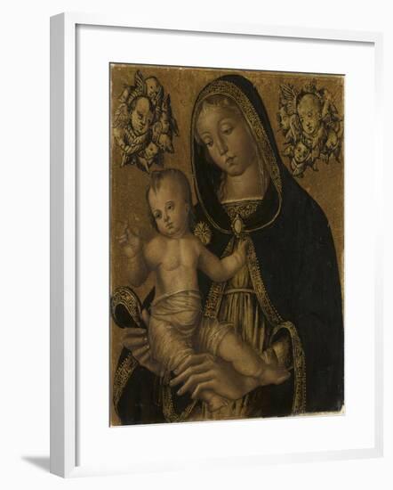 La Vierge et l'Enfant, avec deux chérubins-null-Framed Giclee Print