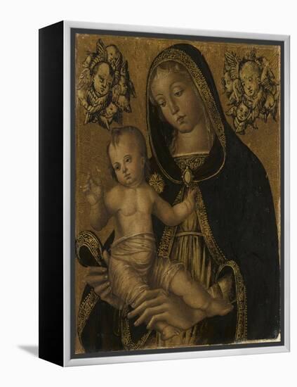 La Vierge et l'Enfant, avec deux chérubins-null-Framed Premier Image Canvas