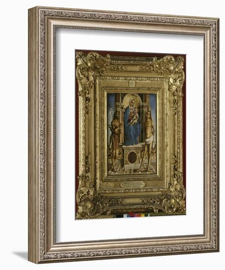 La Vierge et l'Enfant entre saint Jean-Baptiste et saint Sébastien-Francesco Zaganelli-Framed Giclee Print