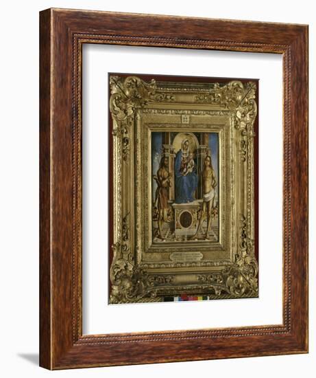 La Vierge et l'Enfant entre saint Jean-Baptiste et saint Sébastien-Francesco Zaganelli-Framed Giclee Print