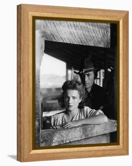 La Ville Abandonnee YELLOW SKY by William Wellman with Anne Baxter and Gregory Peck, 1948 (b/w phot-null-Framed Stretched Canvas