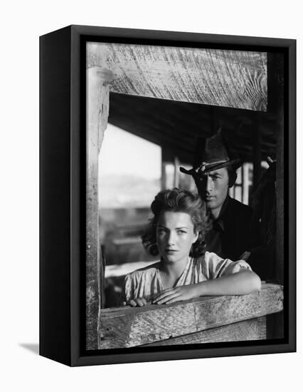 La Ville Abandonnee YELLOW SKY by William Wellman with Anne Baxter and Gregory Peck, 1948 (b/w phot-null-Framed Stretched Canvas