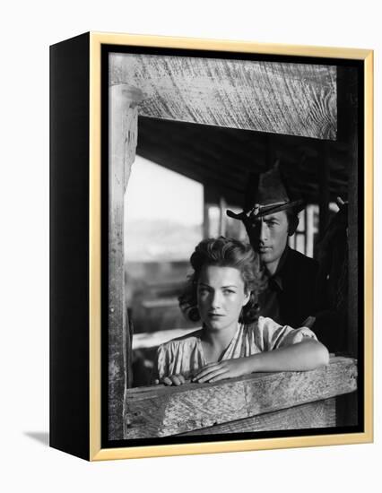 La Ville Abandonnee YELLOW SKY by William Wellman with Anne Baxter and Gregory Peck, 1948 (b/w phot-null-Framed Stretched Canvas