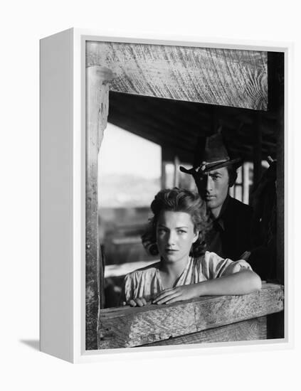 La Ville Abandonnee YELLOW SKY by William Wellman with Anne Baxter and Gregory Peck, 1948 (b/w phot-null-Framed Stretched Canvas