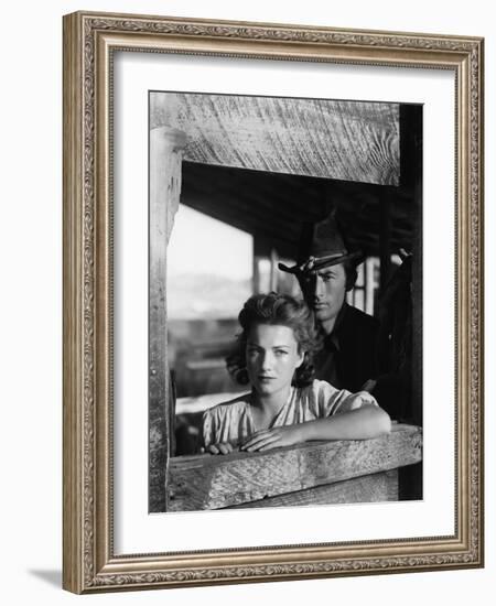 La Ville Abandonnee YELLOW SKY by William Wellman with Anne Baxter and Gregory Peck, 1948 (b/w phot-null-Framed Photo