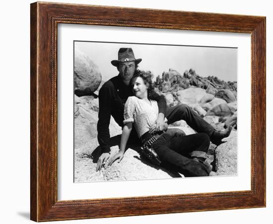 La Ville Abandonnee YELLOW SKY by William Wellman with Anne Baxter and Gregory Peck, 1948 (b/w phot-null-Framed Photo