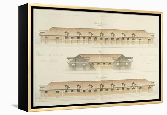 La Villettte Slaughterhouse and Cattle Market, Paris-Victor Baltard-Framed Premier Image Canvas