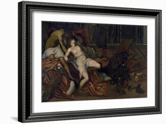 La violencia de Tarquino, 16th century-Jacopo Robusti Tintoretto-Framed Giclee Print