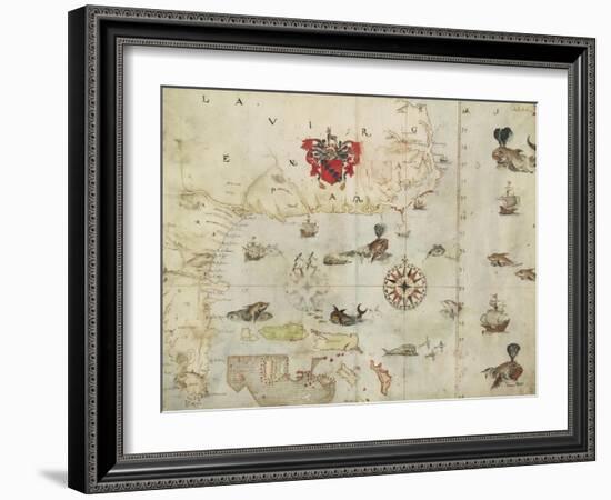 La Virgenia Pars: a Map of the East Coast of N. America-John White-Framed Art Print
