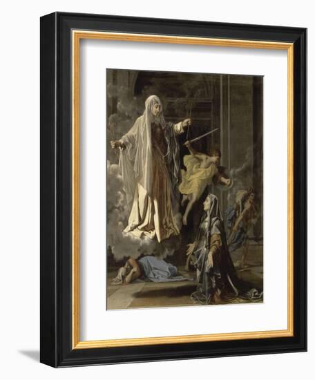 La vision de Sainte Françoise Romaine-Nicolas Poussin-Framed Giclee Print