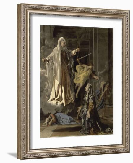 La vision de Sainte Françoise Romaine-Nicolas Poussin-Framed Giclee Print