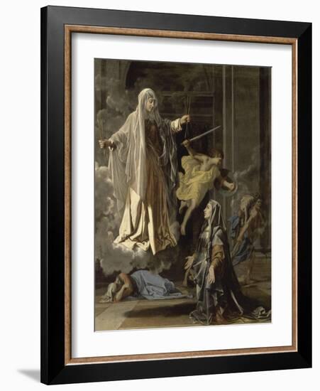 La vision de Sainte Françoise Romaine-Nicolas Poussin-Framed Giclee Print