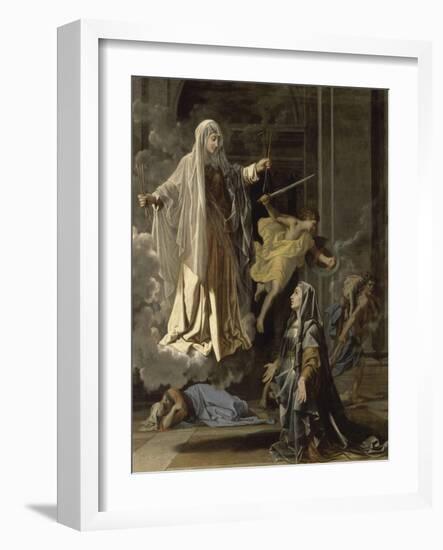 La vision de Sainte Françoise Romaine-Nicolas Poussin-Framed Giclee Print