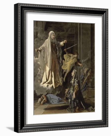 La vision de Sainte Françoise Romaine-Nicolas Poussin-Framed Giclee Print