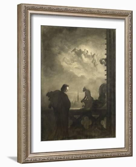 La vision du poète, Notre-Dame de Paris-Georges Pilotell-Framed Giclee Print