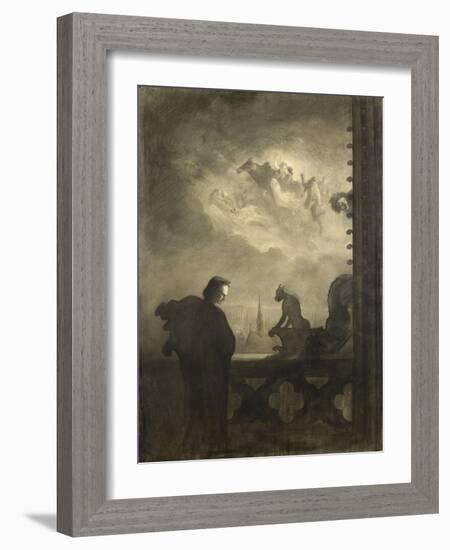 La vision du poète, Notre-Dame de Paris-Georges Pilotell-Framed Giclee Print