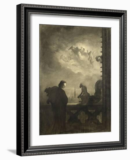 La vision du poète, Notre-Dame de Paris-Georges Pilotell-Framed Giclee Print