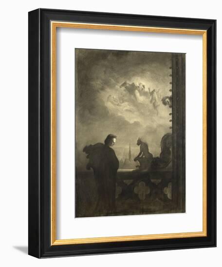 La vision du poète, Notre-Dame de Paris-Georges Pilotell-Framed Giclee Print