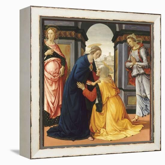 La Visitation entre Marie-Jacobie et Marie-Salomé-Domenico Ghirlandaio-Framed Premier Image Canvas