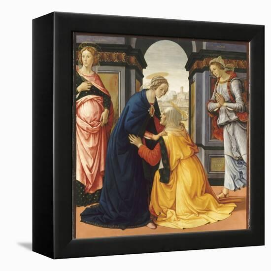 La Visitation entre Marie-Jacobie et Marie-Salomé-Domenico Ghirlandaio-Framed Premier Image Canvas