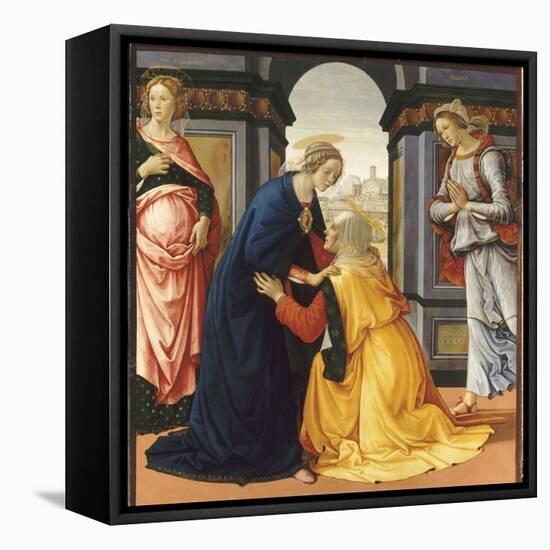 La Visitation entre Marie-Jacobie et Marie-Salomé-Domenico Ghirlandaio-Framed Premier Image Canvas