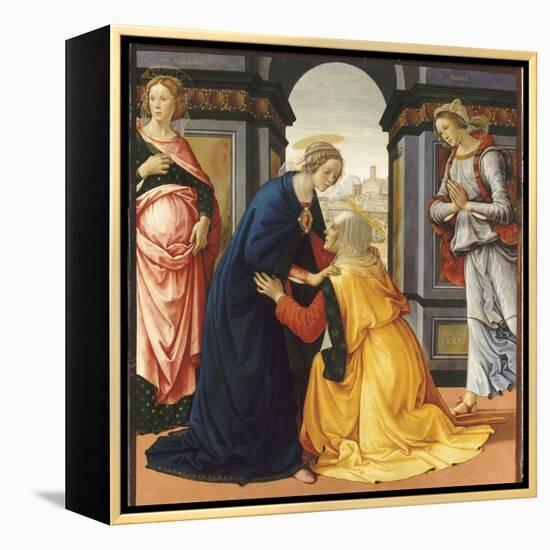 La Visitation entre Marie-Jacobie et Marie-Salomé-Domenico Ghirlandaio-Framed Premier Image Canvas