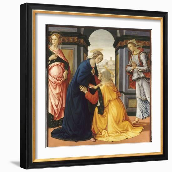 La Visitation entre Marie-Jacobie et Marie-Salomé-Domenico Ghirlandaio-Framed Giclee Print