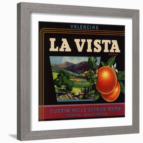 La Vista Brand - Tustin, California - Citrus Crate Label-Lantern Press-Framed Art Print