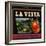 La Vista Brand - Tustin, California - Citrus Crate Label-Lantern Press-Framed Art Print