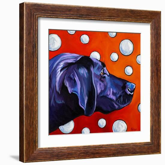 Lab and Bubbles-Kathryn Wronski-Framed Art Print