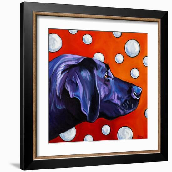 Lab and Bubbles-Kathryn Wronski-Framed Art Print