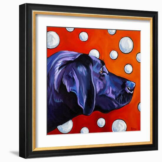 Lab and Bubbles-Kathryn Wronski-Framed Art Print