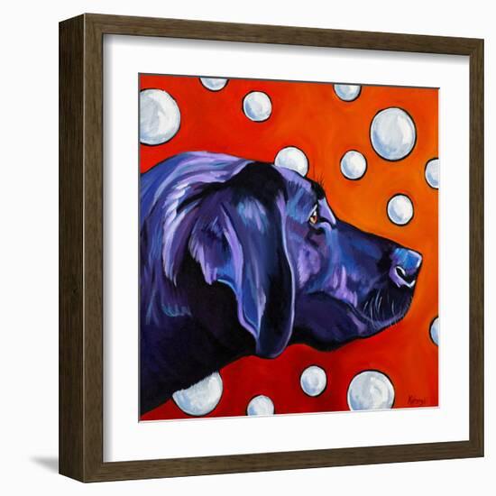 Lab and Bubbles-Kathryn Wronski-Framed Art Print