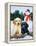 Lab Puppies with Snowman-William Vanderdasson-Framed Premier Image Canvas