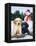 Lab Puppies with Snowman-William Vanderdasson-Framed Premier Image Canvas