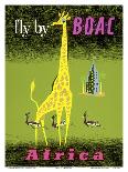 Africa - African Giraffe and Gazelles - Fly by BOAC-Laban-Mounted Art Print