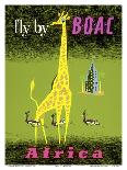 Africa - African Giraffe and Gazelles - Fly by BOAC-Laban-Art Print