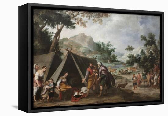 Laban Searching for His Stolen Household Gods, C.1665-1670 (Oil on Canvas)-Bartolome Esteban Murillo-Framed Premier Image Canvas