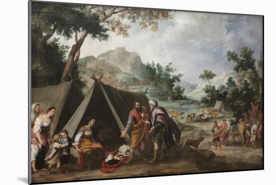Laban Searching for His Stolen Household Gods, C.1665-1670 (Oil on Canvas)-Bartolome Esteban Murillo-Mounted Giclee Print