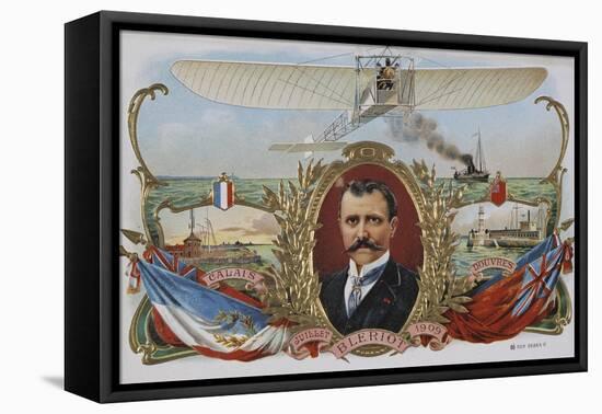 Label Depicting Mr. Bleriot's First Flight across the Channel-null-Framed Premier Image Canvas