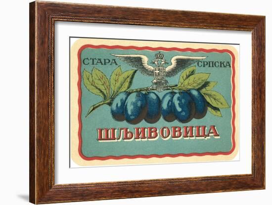 Label for Russian Grape Product-null-Framed Art Print