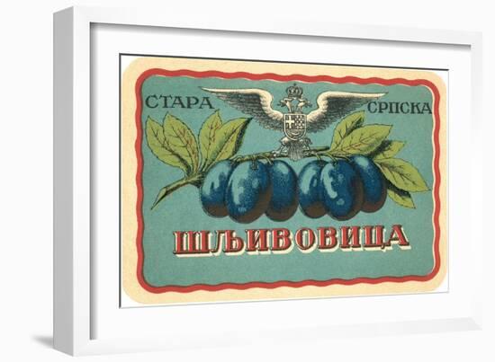 Label for Russian Grape Product-null-Framed Art Print