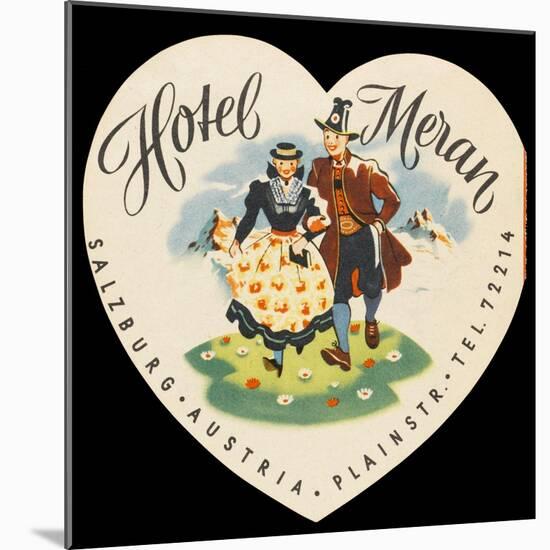 Label from the Hotel Meran Salzburg Austria-null-Mounted Art Print