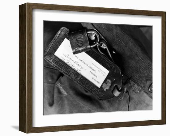 Label of a Diplomatic Pouch from State Dept. Building, Sent to London on the S.S. Queen Mary-Alfred Eisenstaedt-Framed Photographic Print