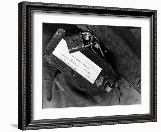 Label of a Diplomatic Pouch from State Dept. Building, Sent to London on the S.S. Queen Mary-Alfred Eisenstaedt-Framed Photographic Print